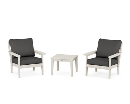Country Living Cottage 3-Piece Deep Seating Set in Sand / Spectrum Carbon