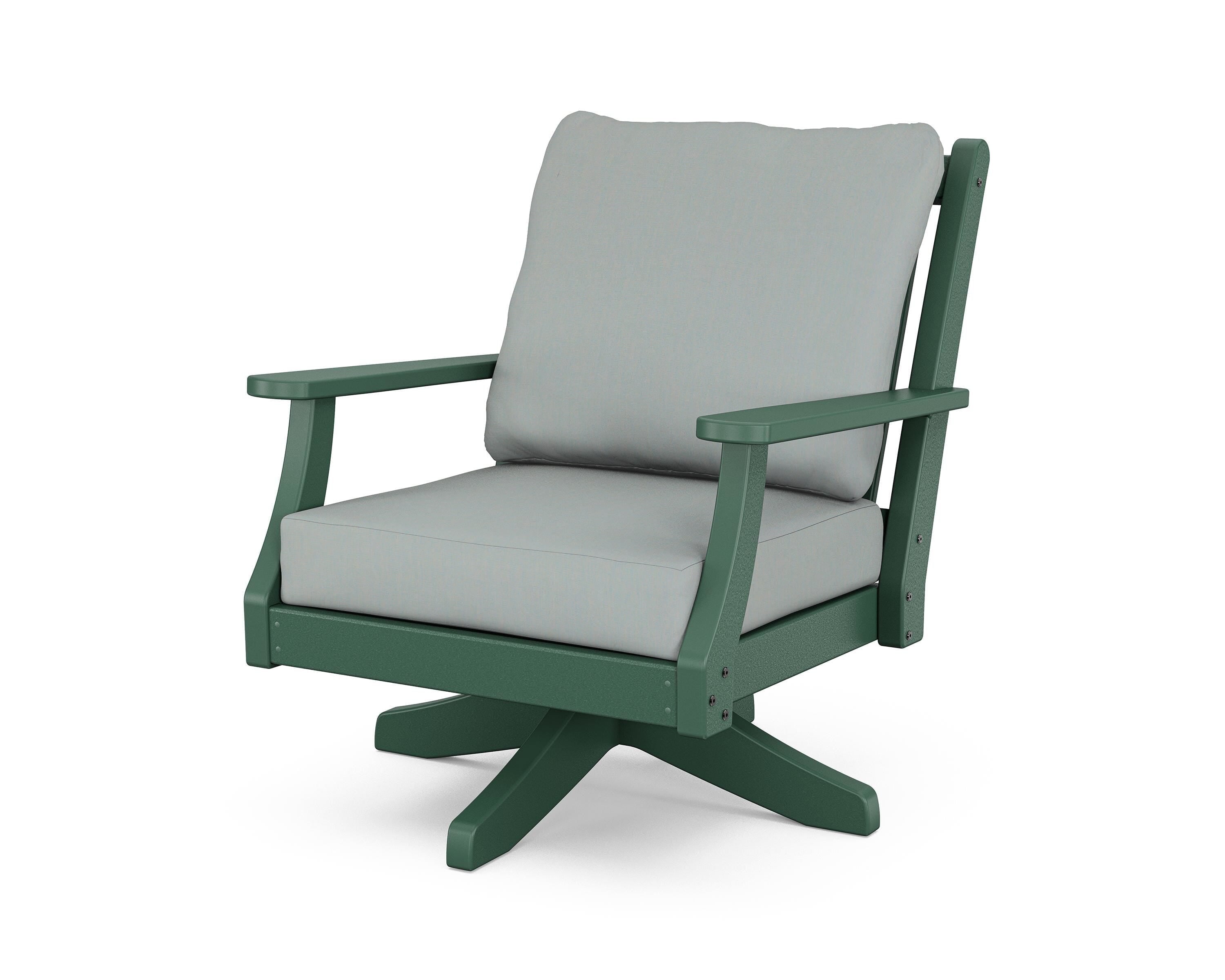 Country Living Wovendale Deep Seating Swivel Chair in Green / Spa