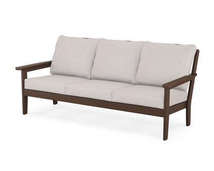 Country Living Cottage Deep Seating Sofa in Mahogany / Dune Burlap