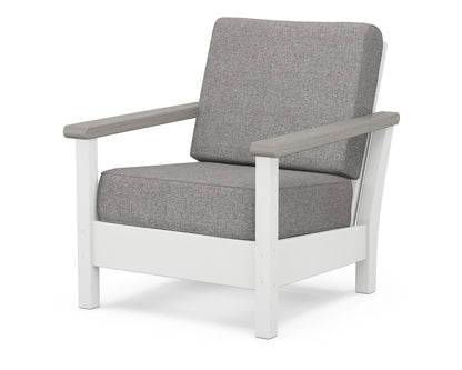 POLYWOOD® Harbour Deep Seating Chair in White / Driftwood / Grey Mist