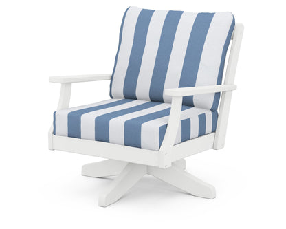 Braxton Deep Seating Swivel Chair - White