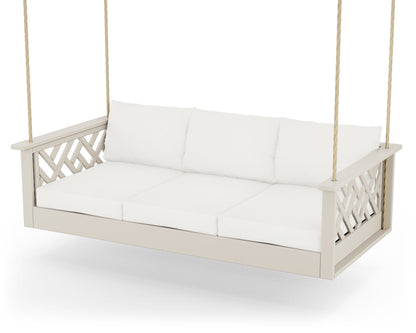 POLYWOOD® Chippendale Daybed Swing in Sand / Natural Linen