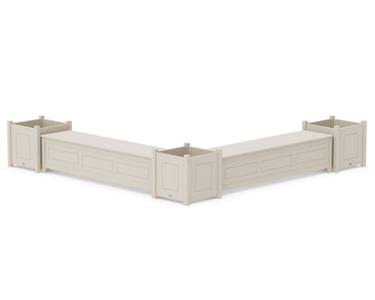 Country Living 72" Country Living L- Shaped Planter Storage Bench Corner Set- Large in Sand