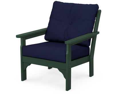 POLYWOOD® Vineyard Deep Seating Chair in Green / Navy