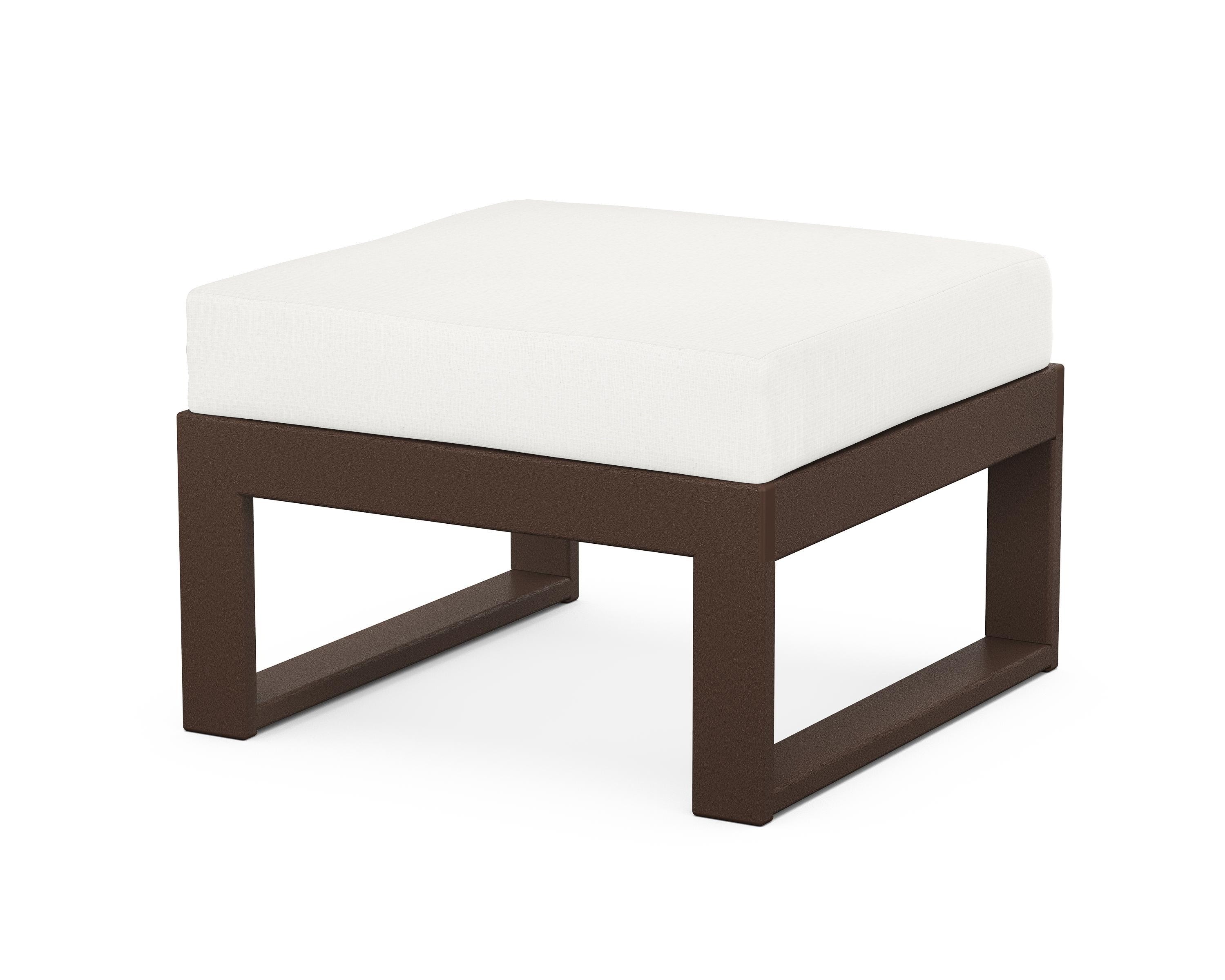 Unbranded Modular Ottoman - Modern in Mahogany / Natural Linen