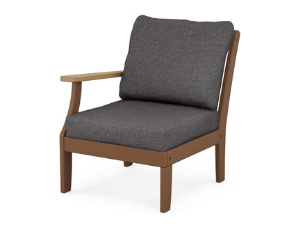 POLYWOOD® Braxton Modular Left Arm Chair in Teak / Natural / Ash Charcoal