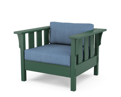 Martha Stewart by POLYWOOD® Acadia Deep Seating Chair in Green / Sky Blue