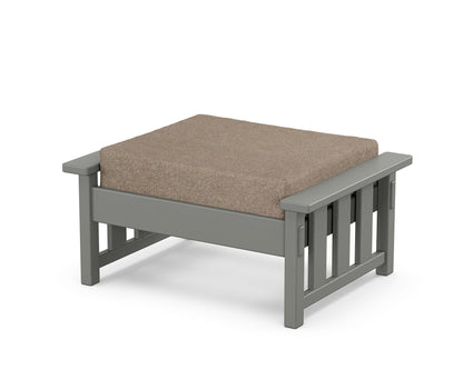 Martha Stewart by POLYWOOD® Acadia Deep Seating Ottoman in Slate Grey / Spiced Burlap