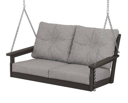 POLYWOOD® Vineyard Deep Seating Swing in Vintage Coffee / Grey Mist