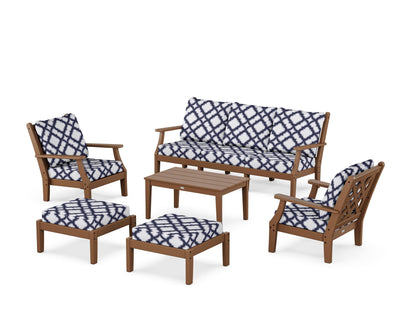 Country Living Wovendale 6-Piece Lounge Sofa Set in Teak / Trellis Navy