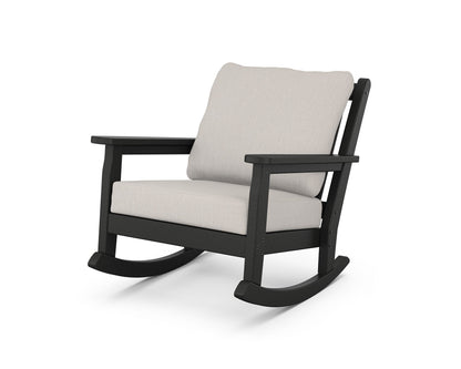 POLYWOOD® Chippendale Deep Seating Rocking Chair in Black / Cast Ash