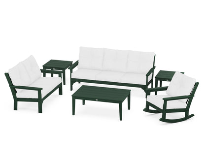 POLYWOOD® Vineyard 6-Piece Deep Seating Set in Green / Natural