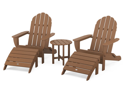 POLYWOOD® Classic Oversized Adirondack 5-Piece Casual Set in Teak