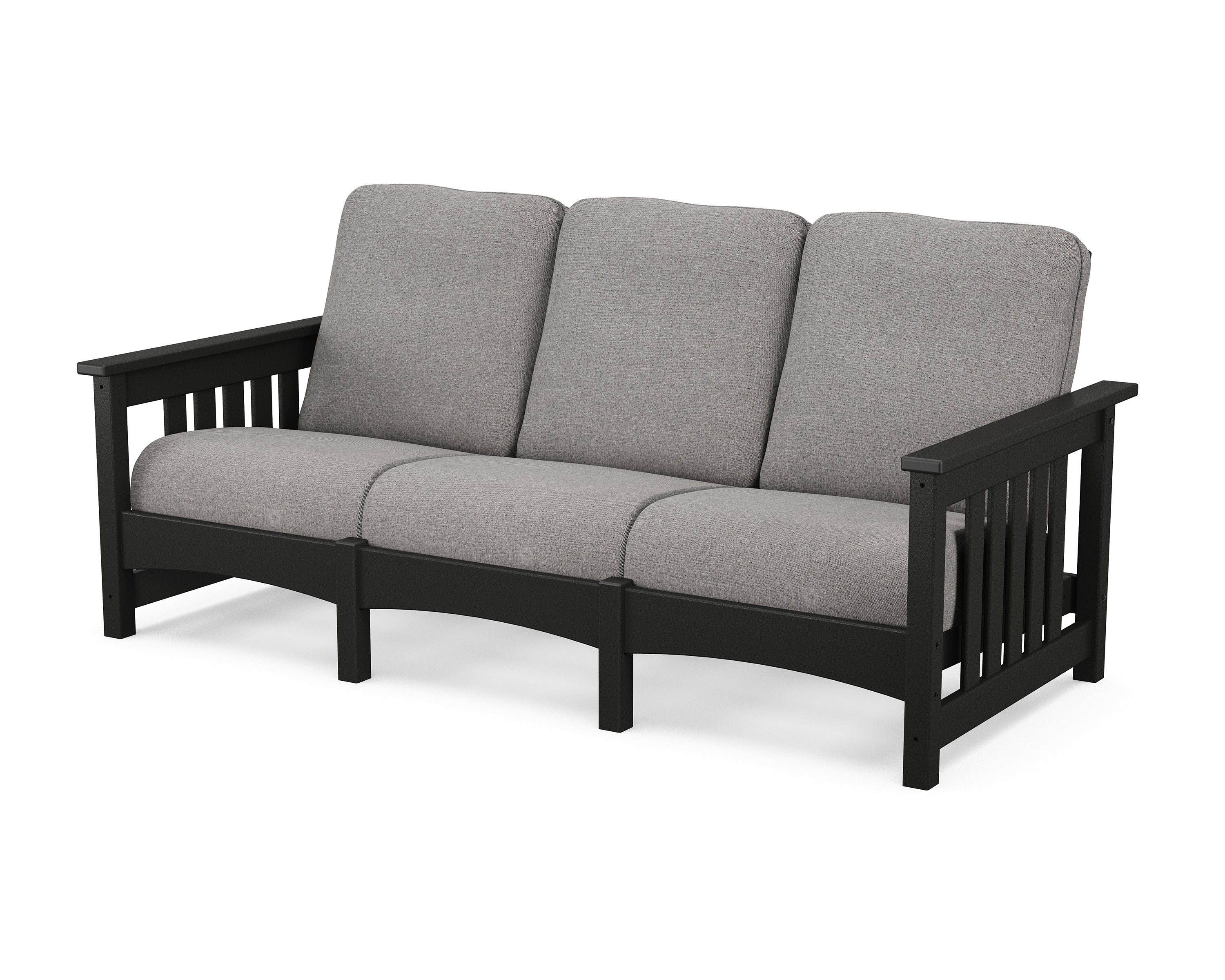 POLYWOOD® Club Mission Sofa in Black / Grey Mist