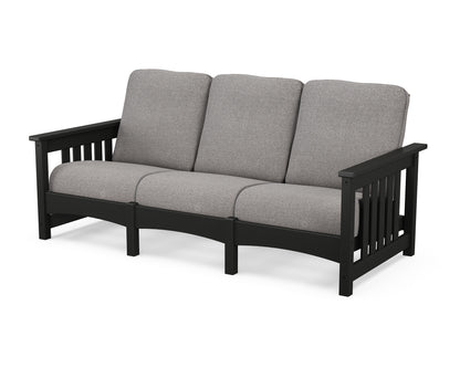 POLYWOOD® Club Mission Sofa in Black / Grey Mist