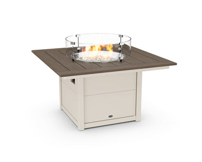 POLYWOOD® Square 42" Fire Pit Table in Sand / Kona