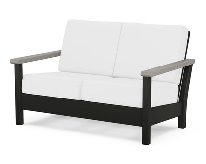 POLYWOOD® Harbour Deep Seating Loveseat in Black / Driftwood / Natural