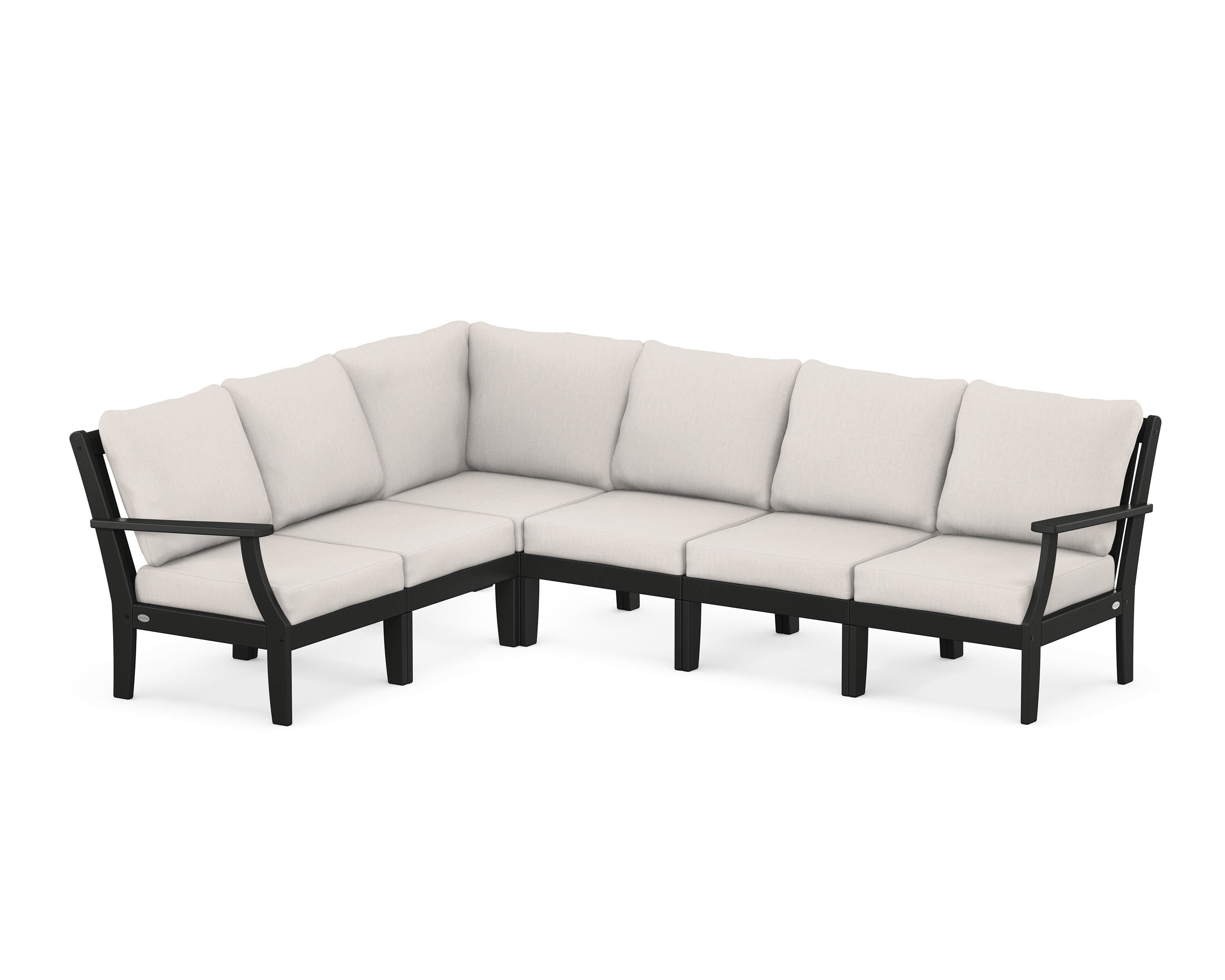 POLYWOOD® Braxton Modular 6-Piece Deep Seating Set in Black / Cast Ash