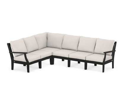 POLYWOOD® Braxton Modular 6-Piece Deep Seating Set in Black / Cast Ash