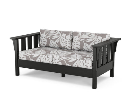 Martha Stewart by POLYWOOD® Acadia Deep Seating Loveseat in Black / Leaf Grey Mist