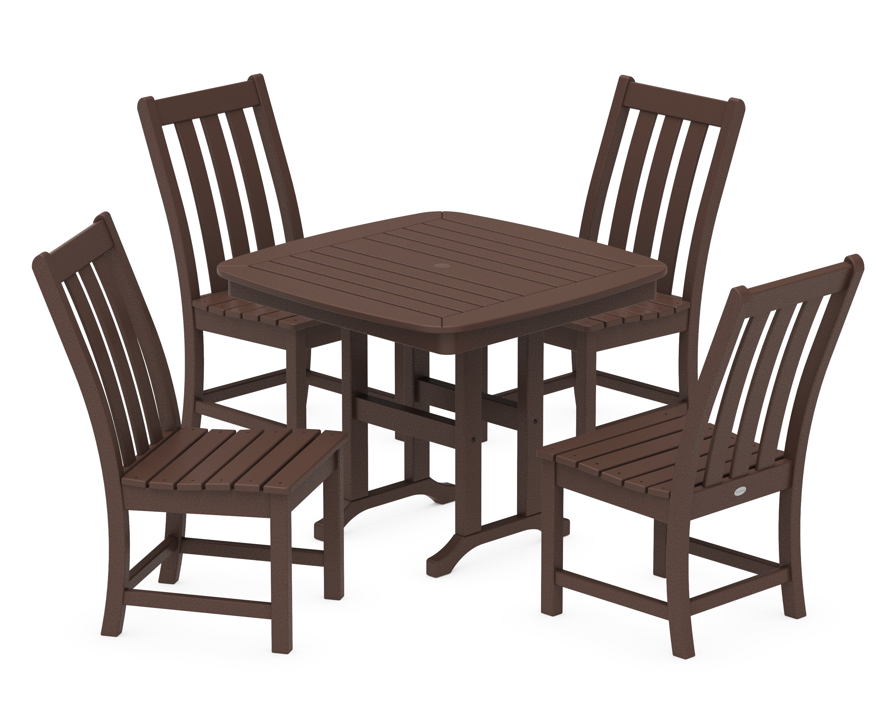 POLYWOOD® Vineyard 5-Piece Side Chair Dining Set in Mahogany