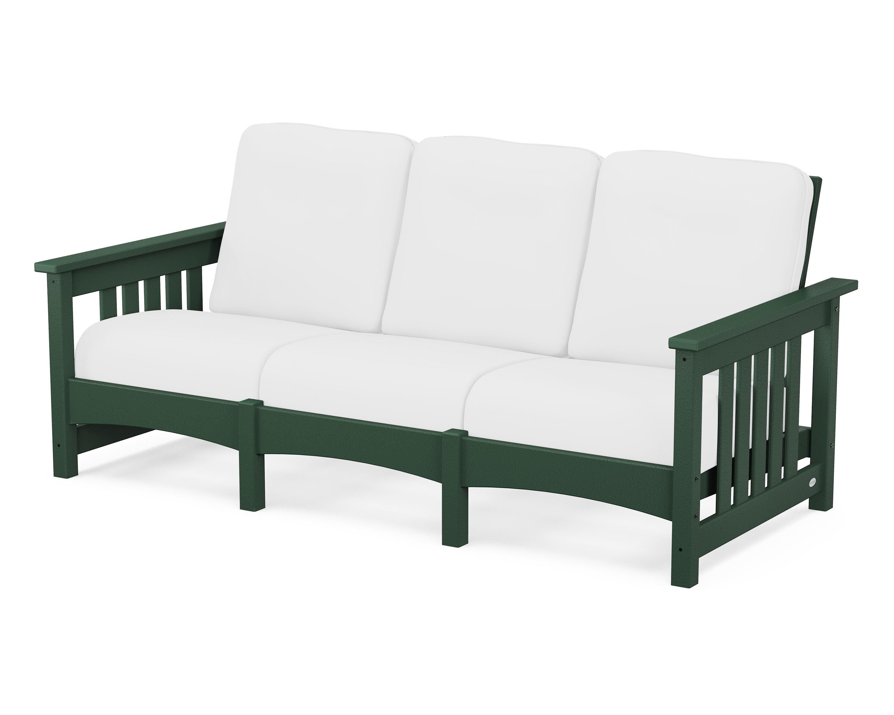 POLYWOOD® Club Mission Sofa in Green / Natural