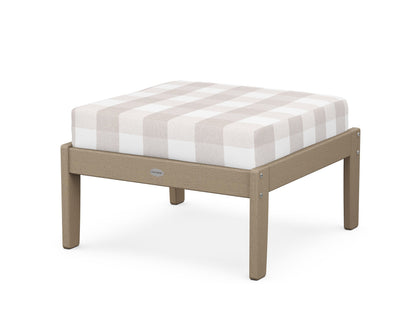 POLYWOOD® Braxton Deep Seating Ottoman in Vintage Sahara / Buffalo Plaid Dune Burlap