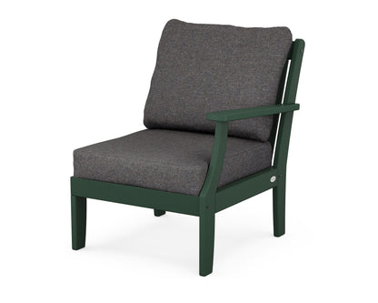 POLYWOOD® Braxton Modular Right Arm Chair in Green / Ash Charcoal