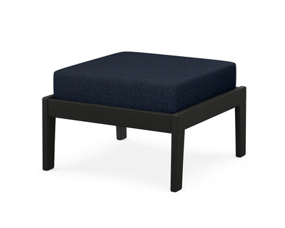 Unbranded Deep Seating Ottoman in Black / Marine Indigo