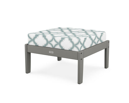 Country Living Cottage Deep Seating Ottoman in Slate Grey / Trellis Glacier Spa