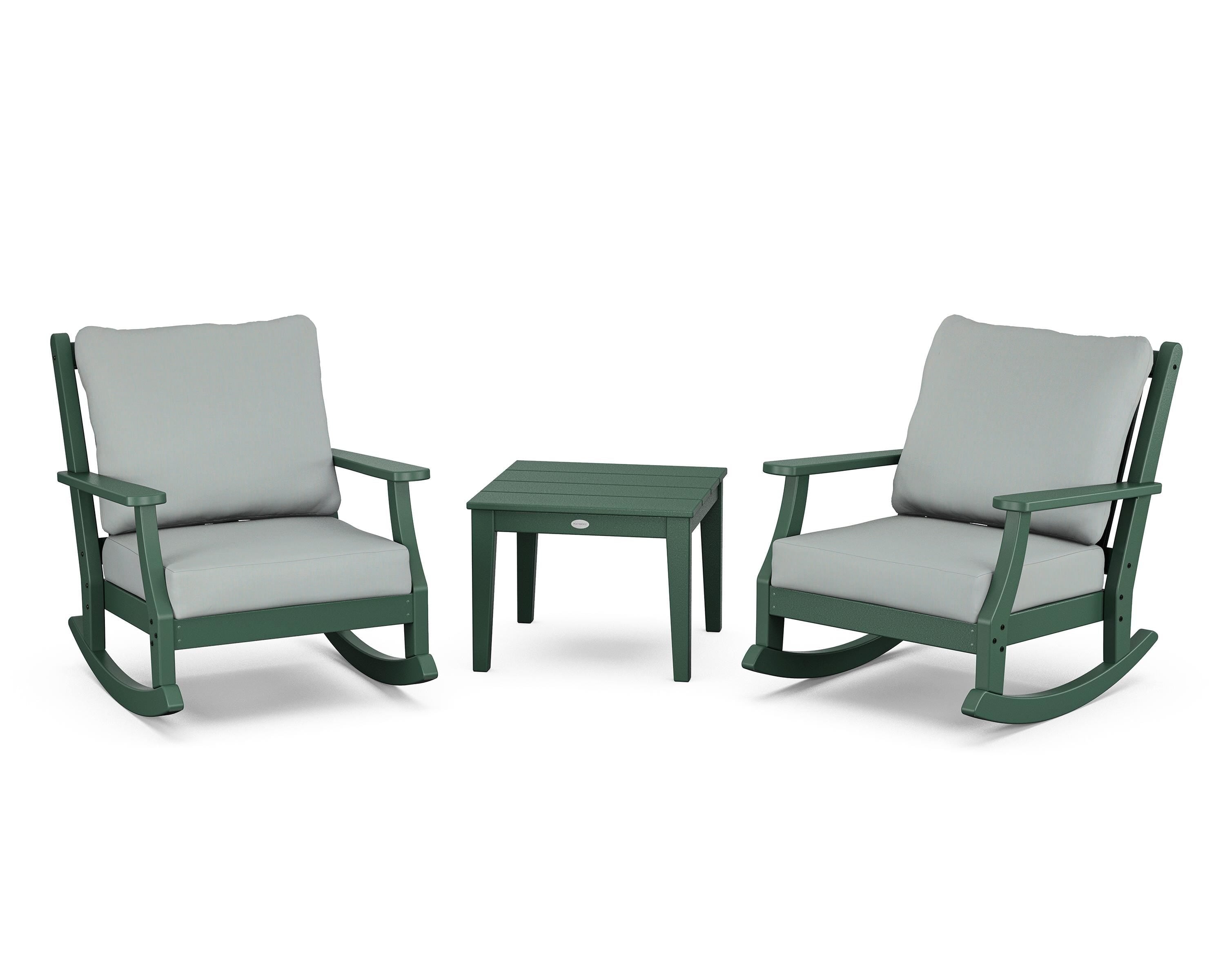 Country Living Wovendale 3-Piece Deep Seating Rocker Set in Green / Spa