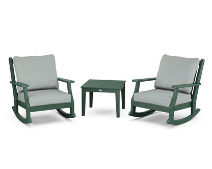 Country Living Wovendale 3-Piece Deep Seating Rocker Set in Green / Spa