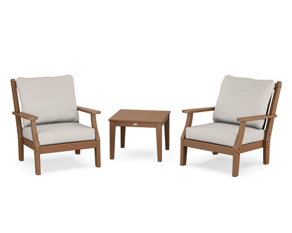 Country Living Wovendale 3-Piece Deep Seating Set in Teak / Cast Ash