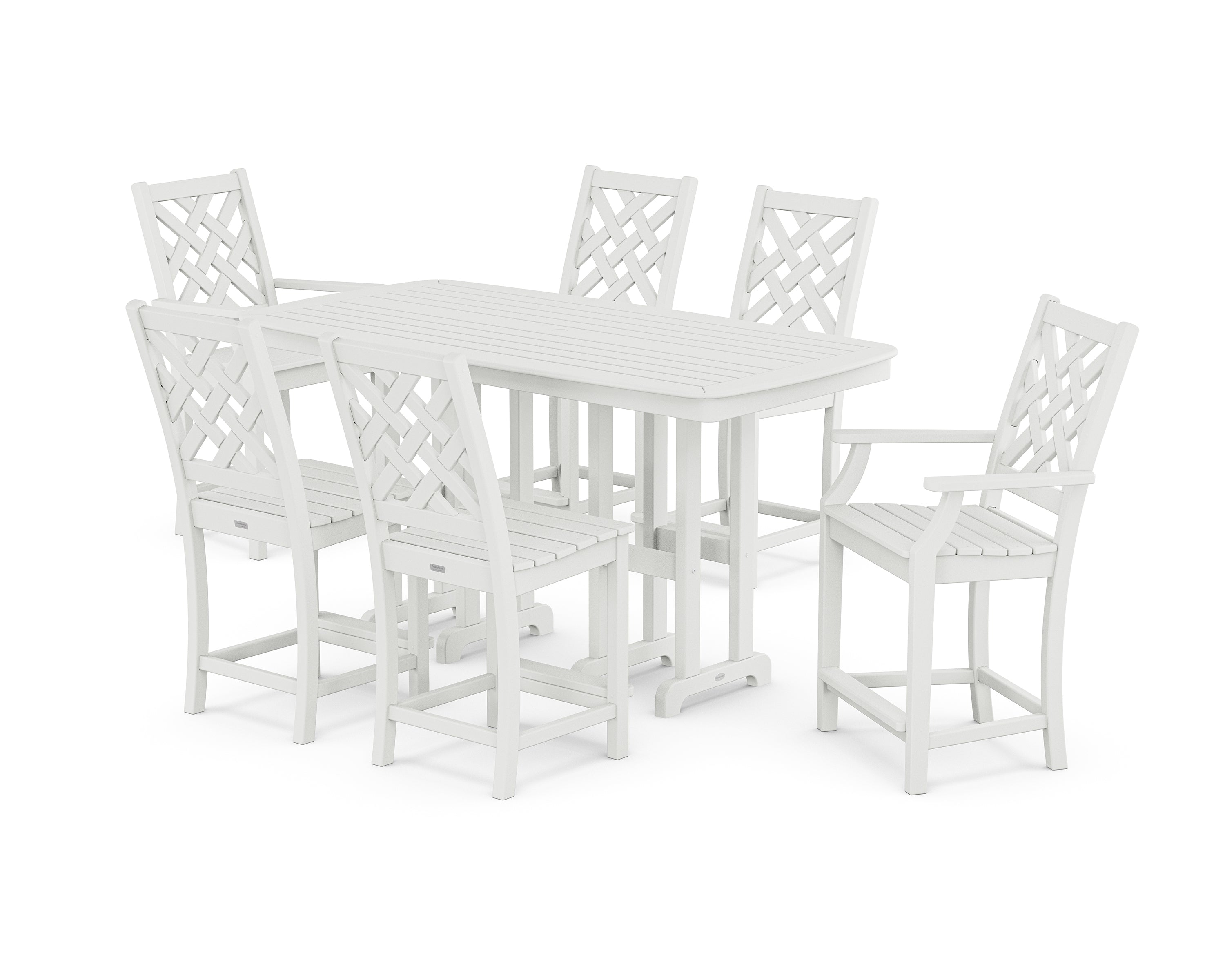 Country Living Wovendale 7-Piece Counter Set in White