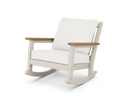 POLYWOOD® Chippendale Deep Seating Rocking Chair in Sand / Natural / Natural Linen