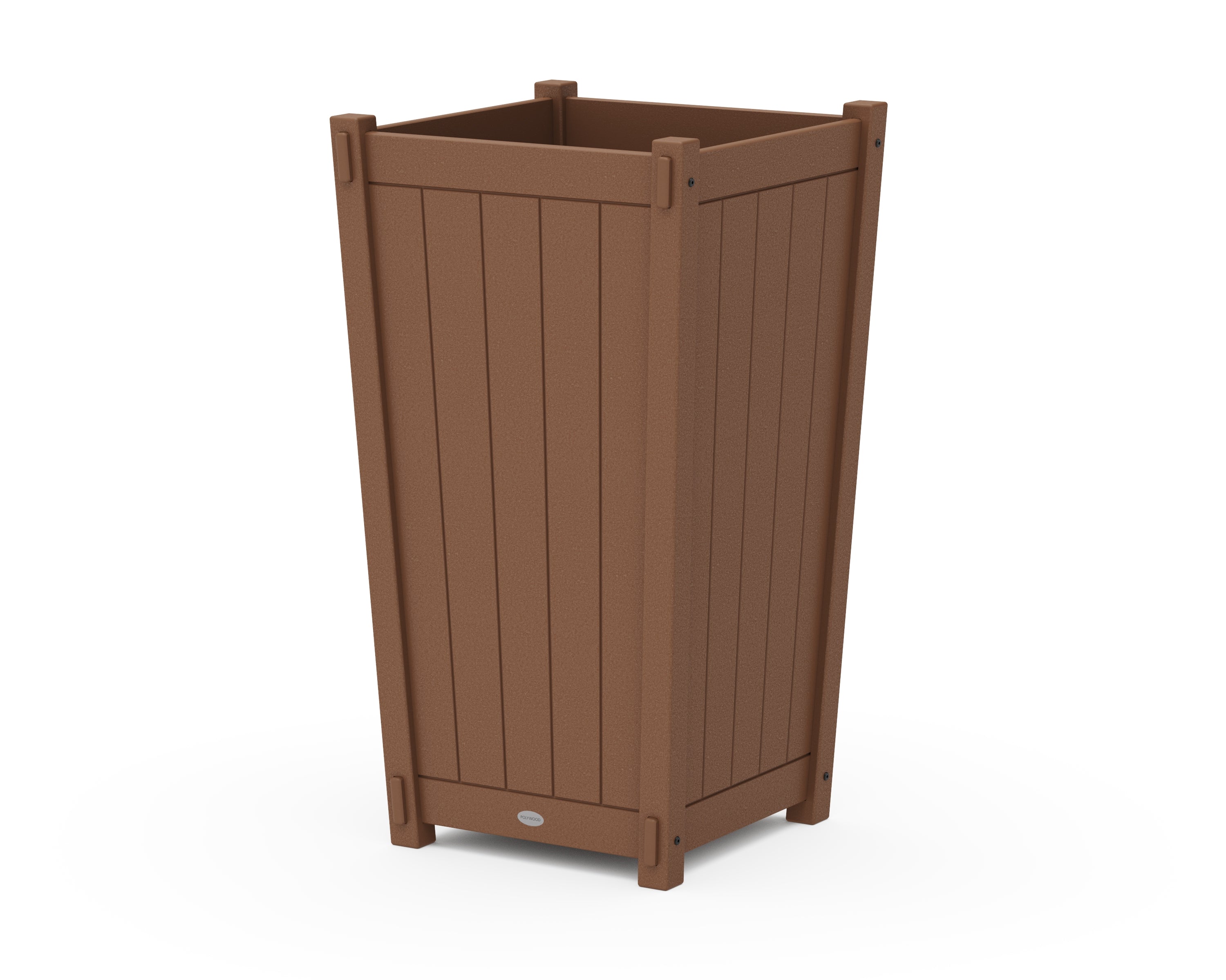 POLYWOOD® Vineyard Large Tapered Square Tall Planter Box in Teak