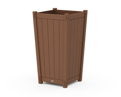 POLYWOOD® Vineyard Large Tapered Square Tall Planter Box in Teak
