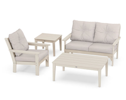 POLYWOOD® Vineyard 4-Piece Deep Seating Set in Sand / Dune Burlap