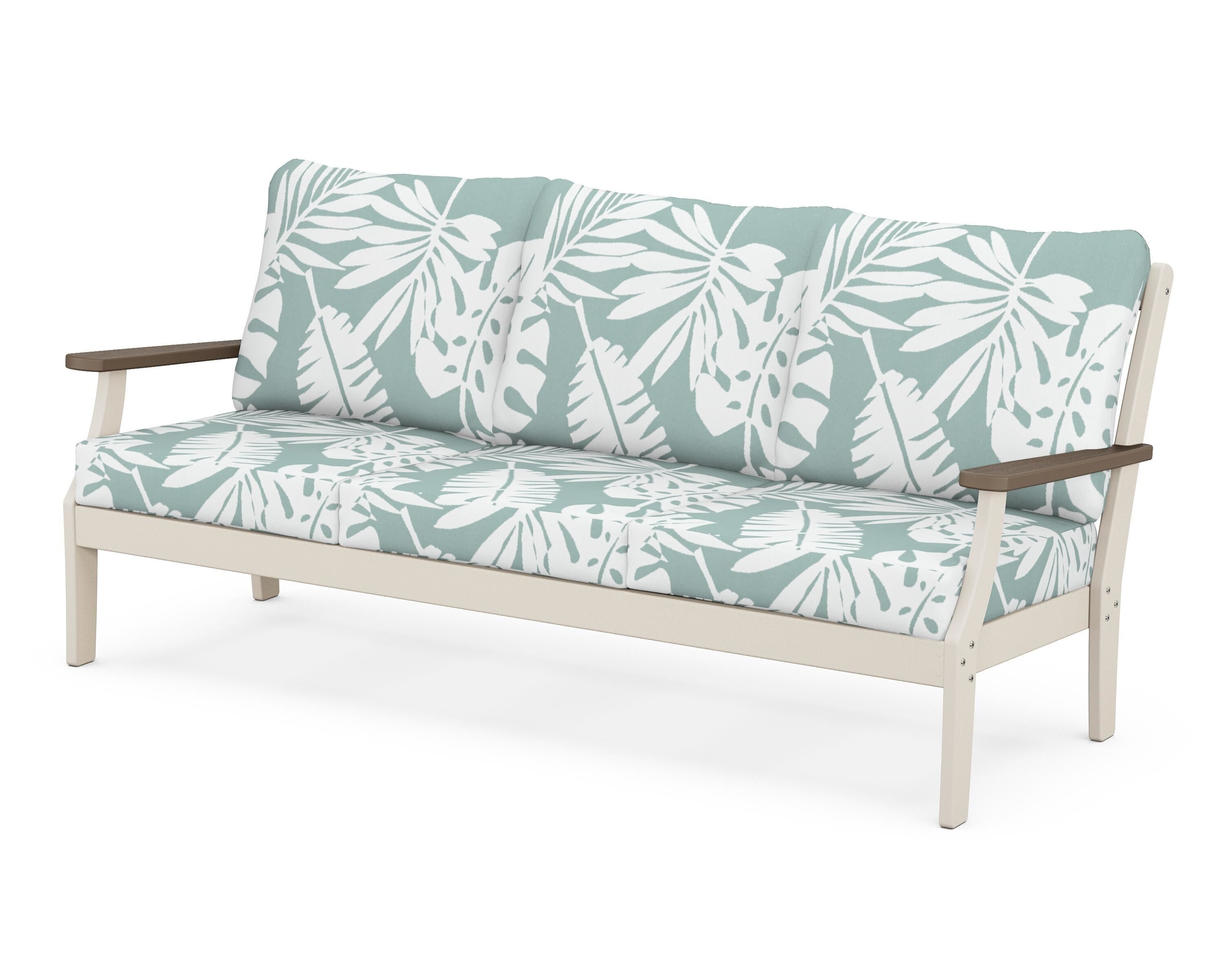 POLYWOOD® Braxton Deep Seating Sofa in Sand / Kona / Leaf Glacier Spa