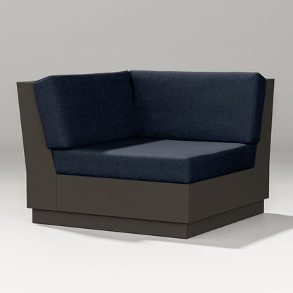 PW Designer Series Elevate Modular Corner Chair in Vintage Coffee / Marine Indigo