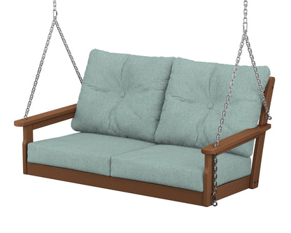 POLYWOOD® Vineyard Deep Seating Swing in Teak / Glacier Spa