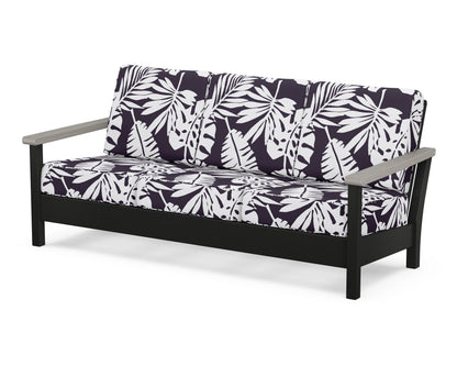 POLYWOOD® Harbour Deep Seating Sofa in Black / Driftwood / Leaf Navy