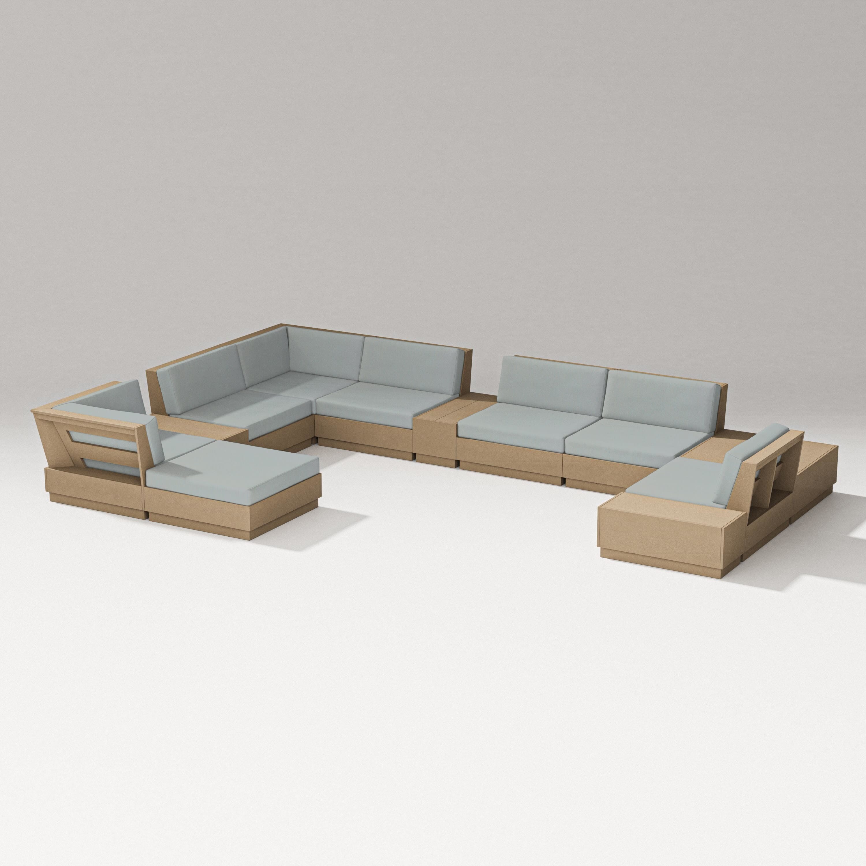PW Designer Series Elevate 12-Piece Conversation Sectional Set in Vintage Sahara / Spa