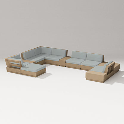 PW Designer Series Elevate 12-Piece Conversation Sectional Set in Vintage Sahara / Spa