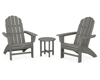 POLYWOOD® Vineyard 3-Piece Curveback Adirondack Set in Slate Grey