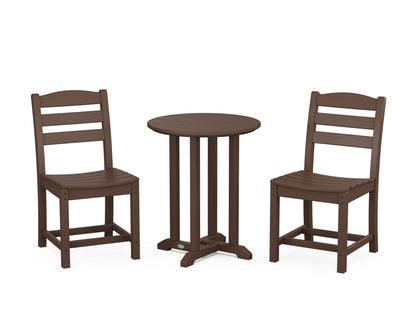 POLYWOOD® La Casa Café Side Chair 3-Piece Round Bistro Dining Set in Mahogany