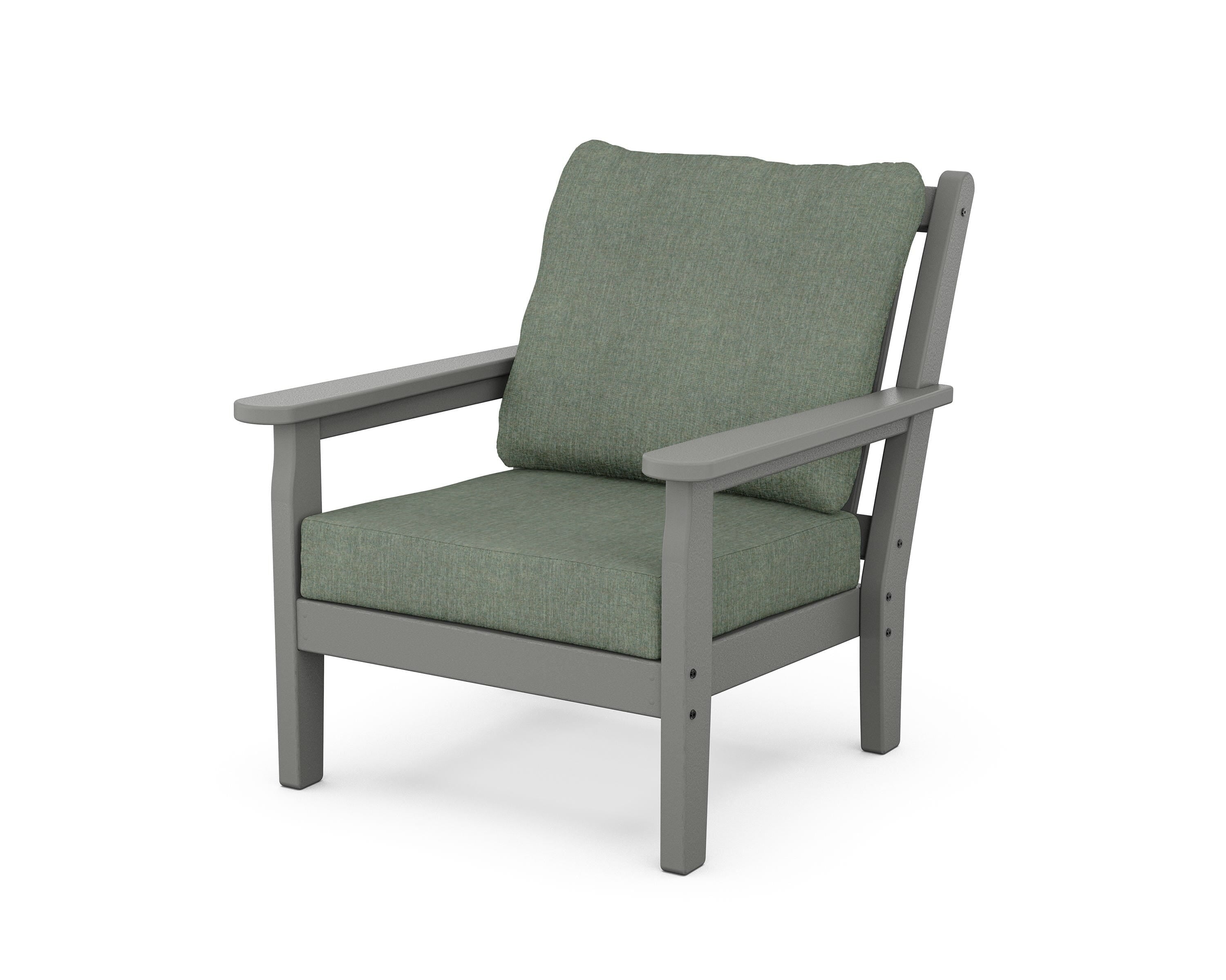 POLYWOOD® Chippendale Deep Seating Chair in Slate Grey / Cast Sage
