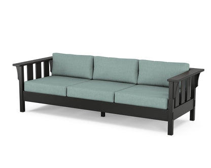Martha Stewart by POLYWOOD® Acadia Deep Seating Sofa in Black / Glacier Spa