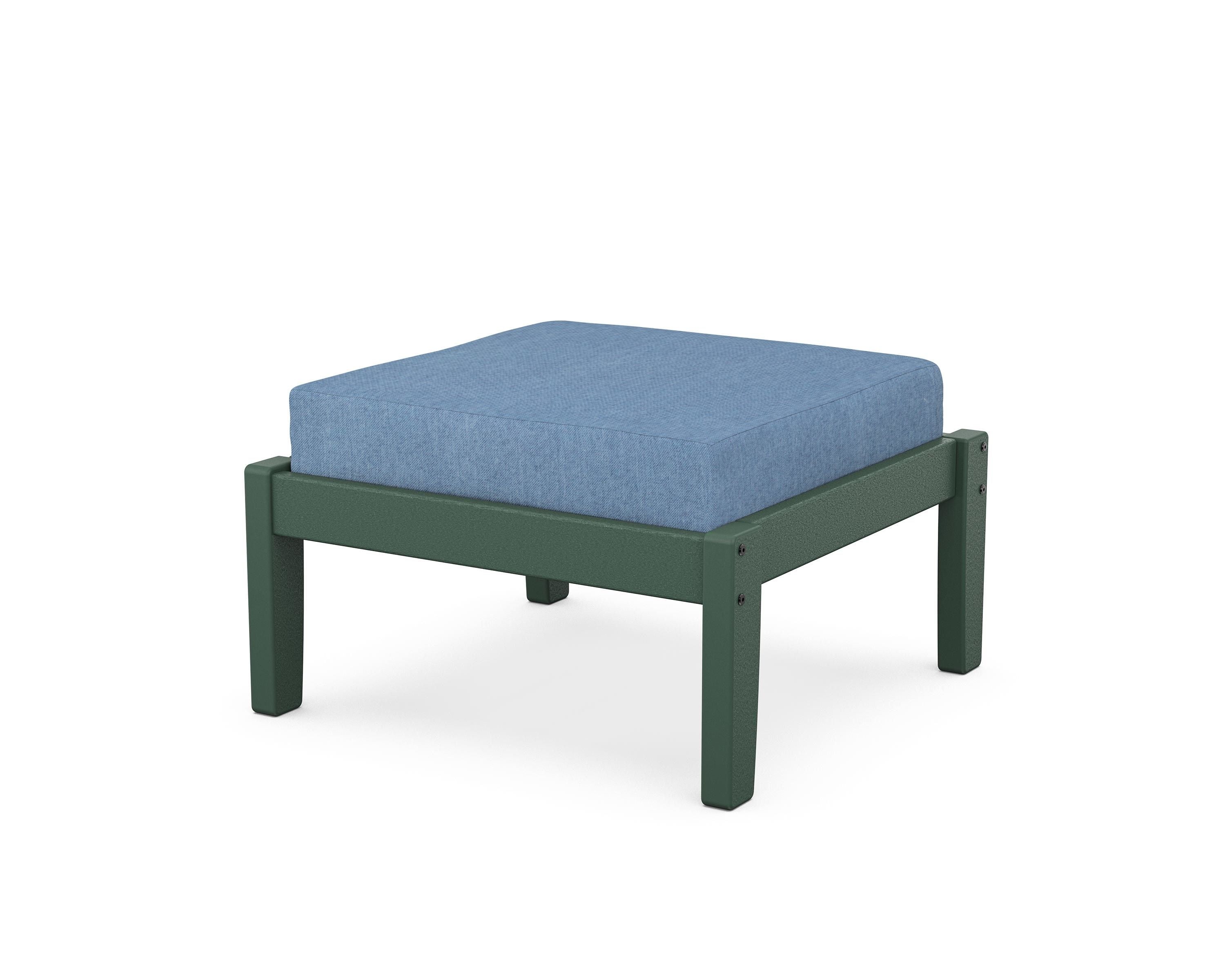 Unbranded Deep Seating Ottoman in Green / Sky Blue