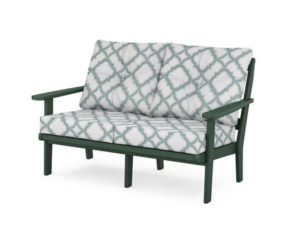 POLYWOOD® Mission Deep Seating Loveseat in Green / Trellis Glacier Spa